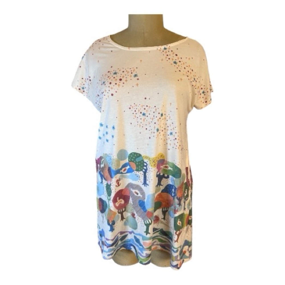 Graniph Abstract Landscape Multicolor t tunic dress